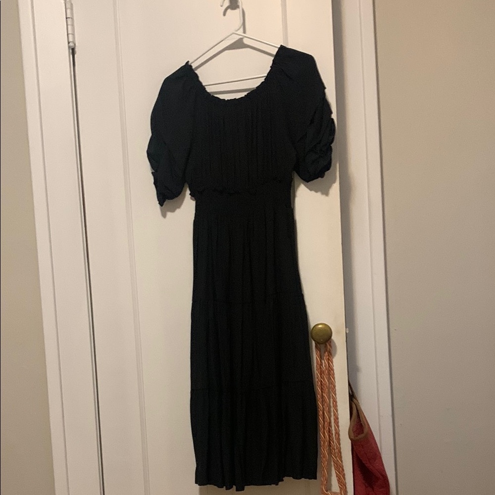 Oak + Fort Off Shoulder Tiered Dress